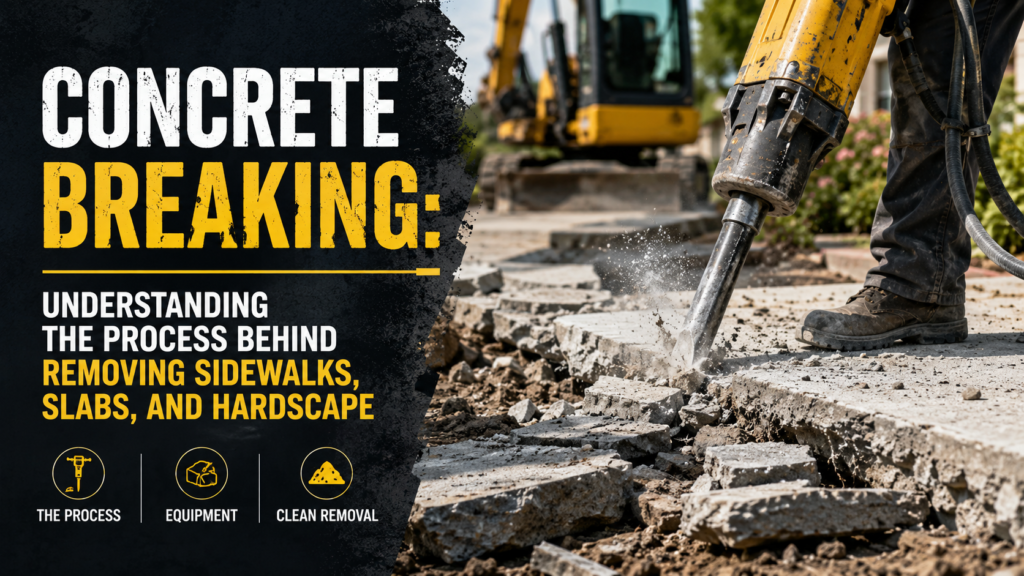 Concrete Breaking: Understanding the Process Behind Removing Sidewalks, Slabs, and Hardscape